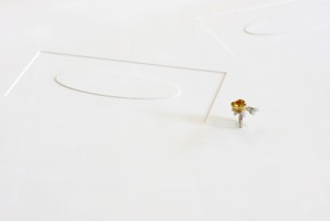 A Needle Walks Into a Haystack. A ring commissioned from Boodles on jesmonite tablet at Liverpool Biennial 2014