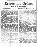 Errors Hit Orient